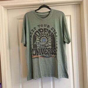 American Eagle Green Graphic T-Shirt with Universe Print. Women’s size medium.